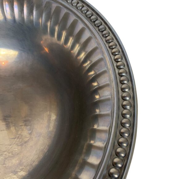 Wilton Armetale Flutes & Pearls Medium 12 inch Vegetable Serving Bowl Pewter - Picture 5 of 7